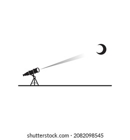 Astronomy dream with  telescope vector logo design