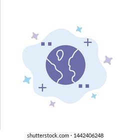 Astronomy, Earth, Space Blue Icon on Abstract Cloud Background