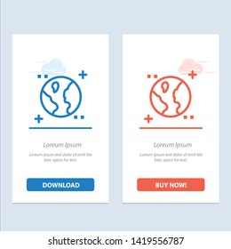 Astronomy, Earth, Space  Blue and Red Download and Buy Now web Widget Card Template