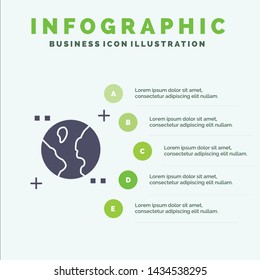 Astronomy, Earth, Space Solid Icon Infographics 5 Steps Presentation Background