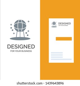 Astronomy, Earth, Space, World Grey Logo Design and Business Card Template