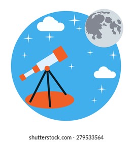 Astronomy flat design style concept. Web elements vector collection.