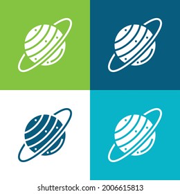 Astronomy Flat four color minimal icon set