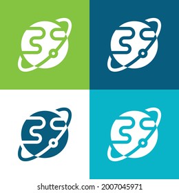 Astronomy Flat four color minimal icon set