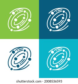 Astronomy Flat four color minimal icon set
