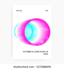 Astronomy flyer. 3d magic dreamer unicorn sparkles. Holographic gradients. Galactic, Stellar science template with planet, sun, deep fluid light. Astronomy flyer with galaxy shapes and star dust.