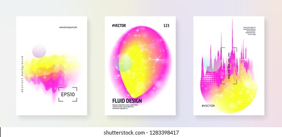 Astronomy flyer. 3d magic dreamer unicorn sparkles. Holographic gradients.  Cosmic science template with planet, sun, deep fluid light. Astronomy flyer with galaxy shapes and star dust.