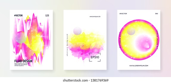 Astronomy flyer. 3d magic dreamer unicorn sparkles. Holographic gradients.  Stellar science cover with planet, sun, deep fluid light. Astronomy flyer with galaxy shapes and star dust.