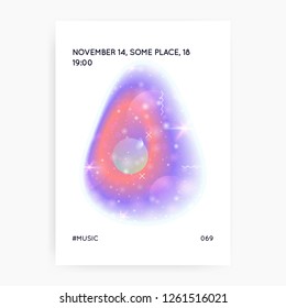 Astronomy flyer. Cosmic, Starry science cover with planet, sun, deep fluid light. Holographic gradients. 3d magic dreamer unicorn sparkles. Astronomy flyer with galaxy shapes and star dust.