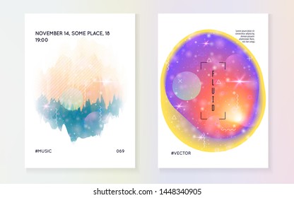 Astronomy flyer. Holographic gradients. Modern science banner with planet, sun, deep fluid light. 3d magic dreamer unicorn sparkles. Astronomy flyer with galaxy shapes and star dust.