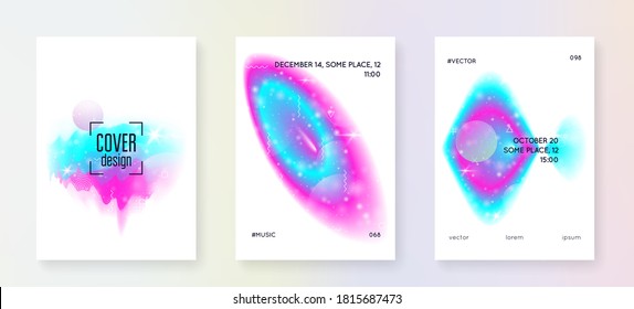Astronomy flyer. Holographic gradients. Solar science cover set with planets, sun, deep fluid light. 3d magic dreamer unicorn sparkles. Astronomy flyer with galaxy shapes and star dust.