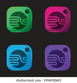 Astronomy four color glass button icon
