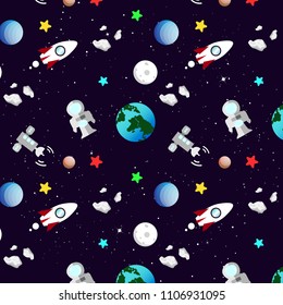 Astronomy, galaxy and space pattern with stars scatter shiny abstract background vector illustration