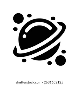 ícone de glifo de astronomia. Ícone vetorial forte e sólido para sites, interfaces móveis, apresentações e marca visual. Alta qualidade e fácil de editar.