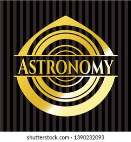 Astronomy gold emblem or badge. Vector Illustration. Detailed.