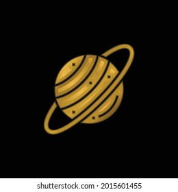 Astronomy gold plated metalic icon or logo vector