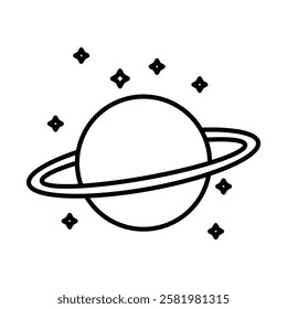 Astronomy icon Black and white logo