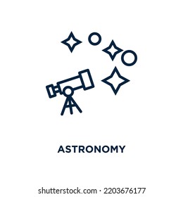 astronomy icon from astronomy collection. Thin linear astronomy, science, space outline icon isolated on white background. Line vector astronomy sign, symbol for web and mobile