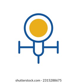 Astronomy icon duotone blue orange colour universe vector element and symbol perfect.
