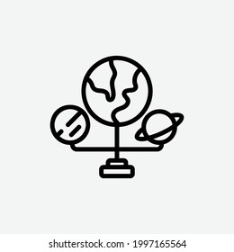  astronomy icon, isolated education outline icon in light grey background, perfect for website, blog,  logo, graphic design, social media, UI, mobile app, EPS 10 vector illustration