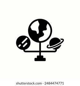 astronomy icon, isolated glyph icon theme back to school