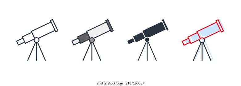 astronomy icon logo vector illustration. telescope symbol template for graphic and web design collection