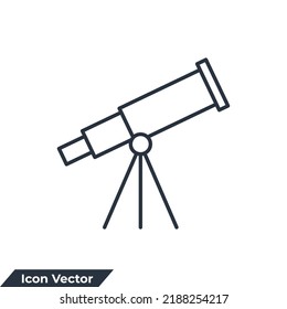 astronomy icon logo vector illustration. telescope symbol template for graphic and web design collection