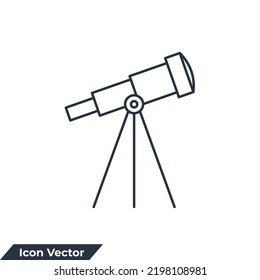 astronomy icon logo vector illustration. telescope symbol template for graphic and web design collection