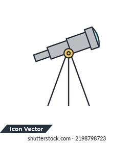 ilustración vectorial del icono de astronomía. plantilla de símbolo del telescopio para la colección de diseño gráfico y web