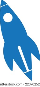 Astronomy icon, rocket icon blue vector