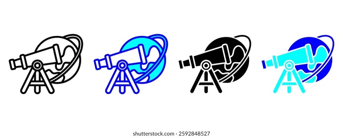 Astronomy Icon Set Multiple Style Collection