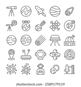 Astronomy Icon Set - Sign Symbol