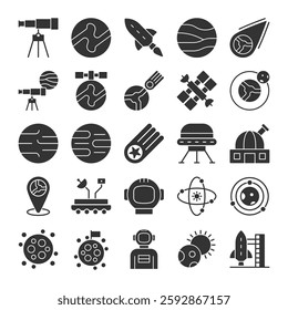  Astronomy Icon Set - Sign Symbol