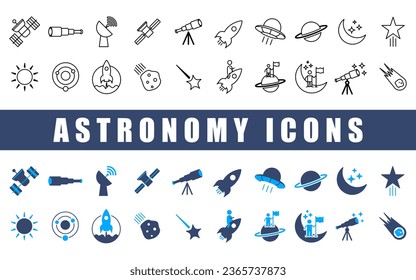 Astronomy icon set. Vector icon