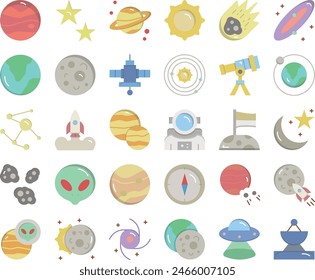 Astronomy icon set vector design illustration stock