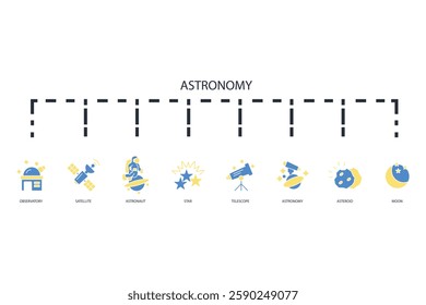 Astronomy icon set.vector.Editable stroke.linear style sign for use web design,logo.Symbol illustration