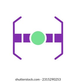 Astronomie Symbol solide violette grüne Farbe Universum Vektorelement und Symbol perfekt.