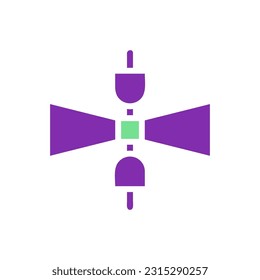 Astronomy icon solid purple green colour universe vector element and symbol perfect.
