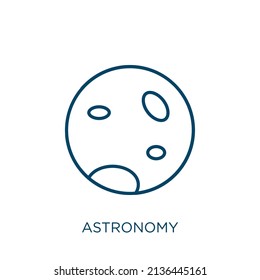 astronomy icon. Thin linear astronomy outline icon isolated on white background. Line vector astronomy sign, symbol for web and mobile