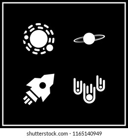 astronomy icon. This set with saturn, solar system, launch and asteroids vector icons for mobile and web