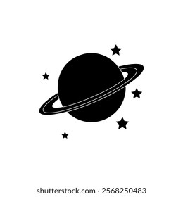 Astronomy icon vector, flat black simple trendy style illustration for web and app..eps