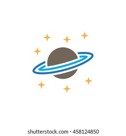 Astronomy icon vector, saturn planet solid logo, pictogram isolated on white, pixel perfect illustration