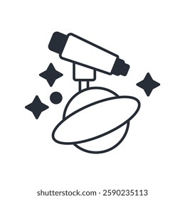 astronomy icon. vector.Editable stroke.linear style sign for use web design,logo.Symbol illustration.