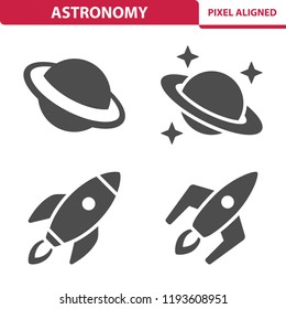 Astronomy Icons. Professional, pixel perfect icons, EPS 10 format.