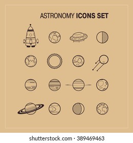 Astronomy Icons Set