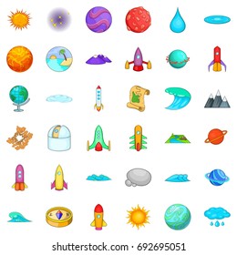 Astronomy icons set. Cartoon style of 36 astronomy vector icons for web isolated on white background