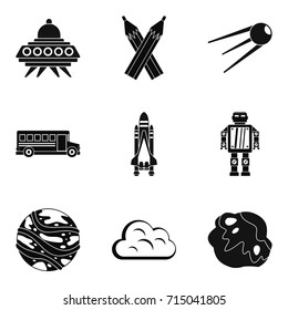 Astronomy icons set. Simple set of 9 astronomy vector icons for web isolated on white background