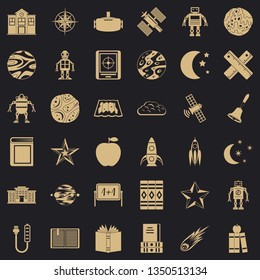 Astronomy icons set. Simple style of 36 astronomy vector icons for web for any design