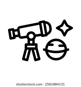 astronomy line icon illustration vector graphic. Simple element illustration vector graphic, suitable for app, websites, and presentations isolated on white background