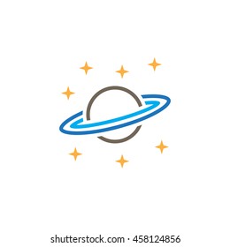 Astronomy line icon, saturn planet outline vector logo, linear pictogram isolated on white, pixel perfect illustration